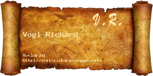 Vogl Richárd névjegykártya
